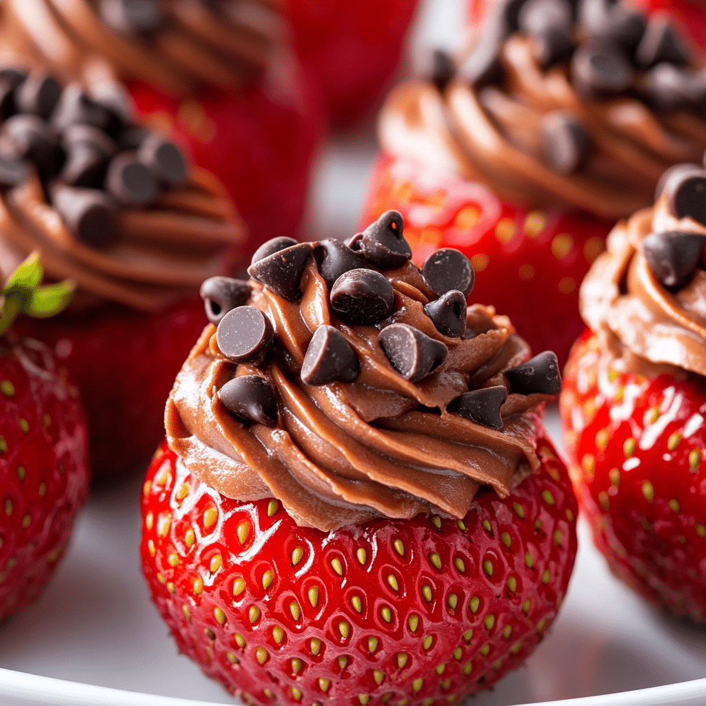 Chocolate Cheesecake Stuffed Strawberries