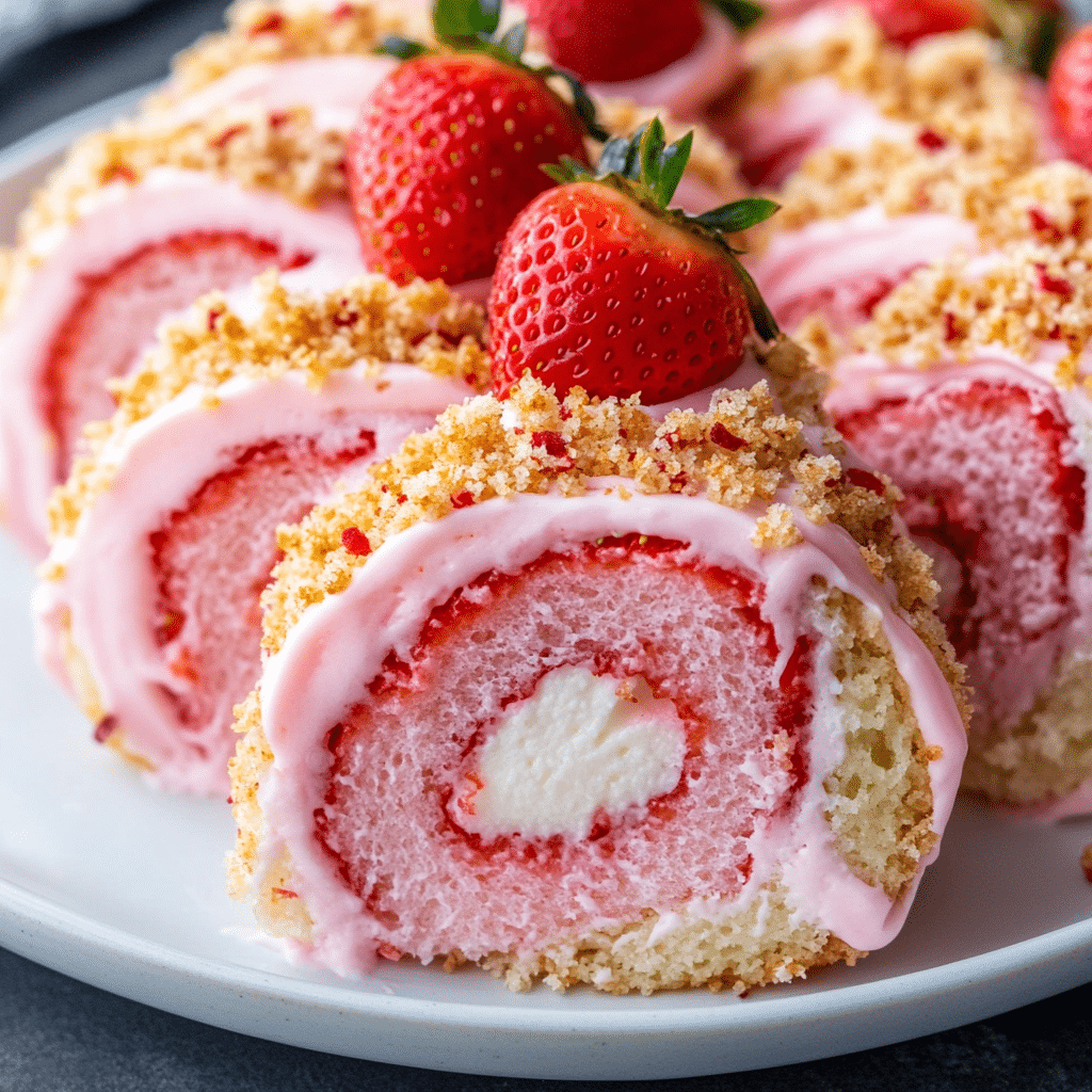 Sweet Strawberry Shortcake Cheesecake Rolls