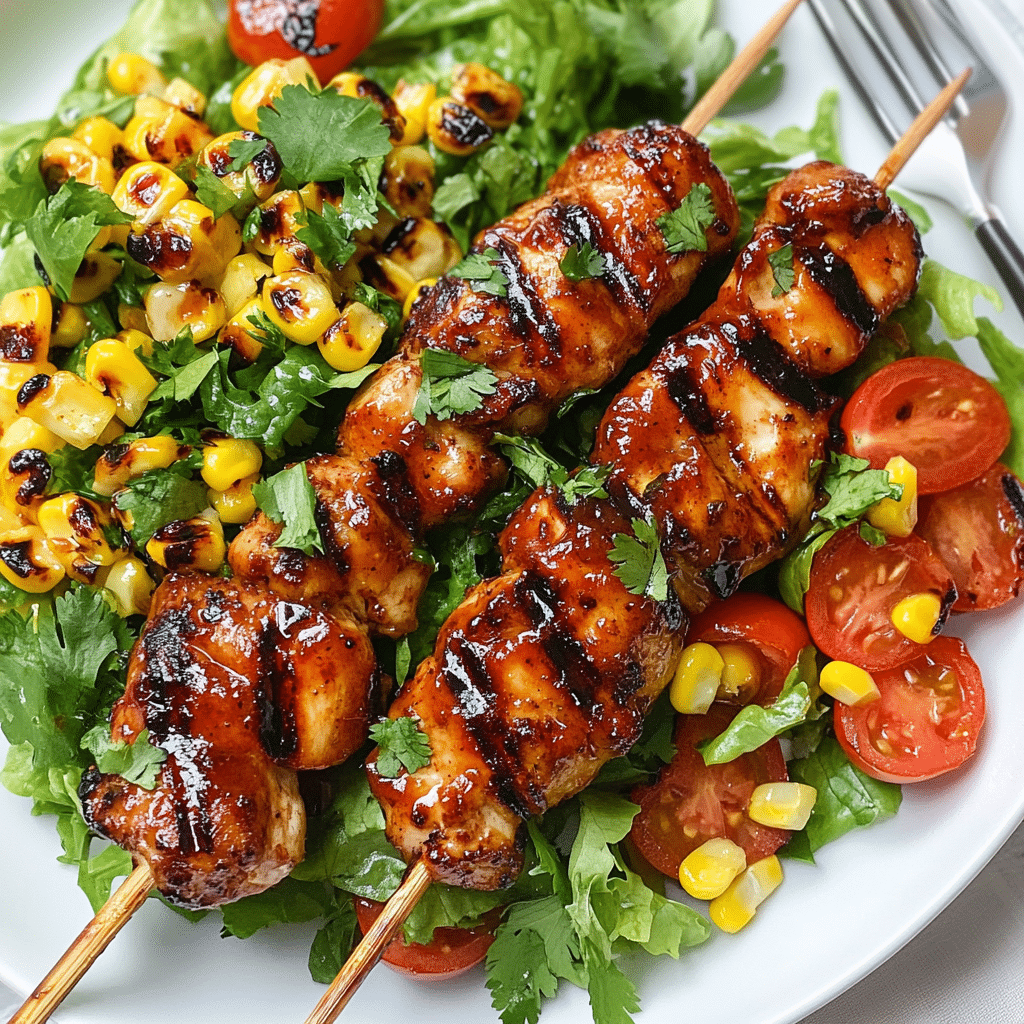 BBQ Chicken Skewer Salad