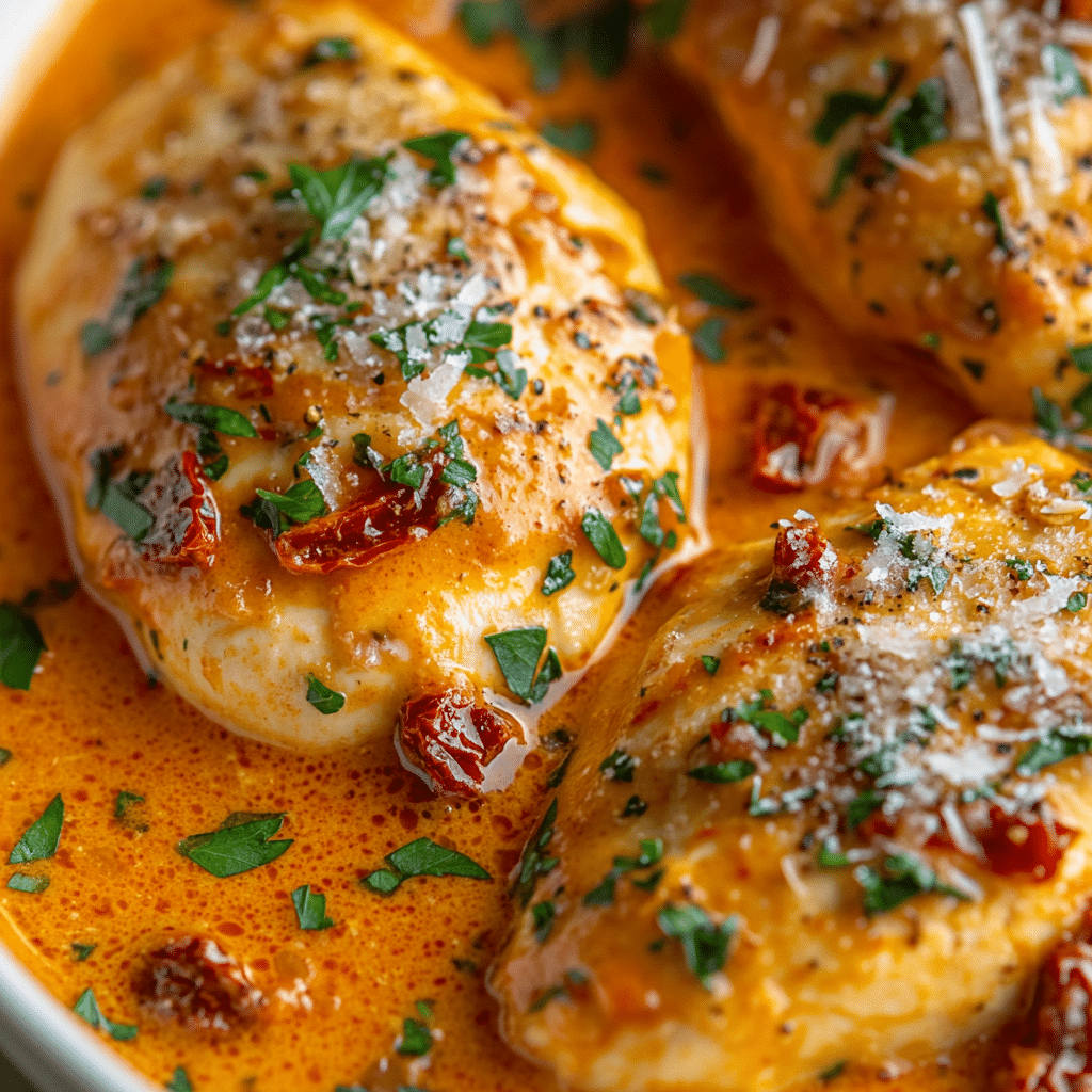 Slow Cooker Creamy Tomato Basil Chicken Breast