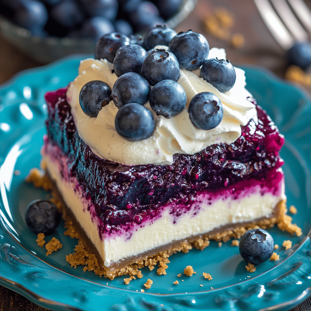 No Bake Lemon Blueberry Dessert