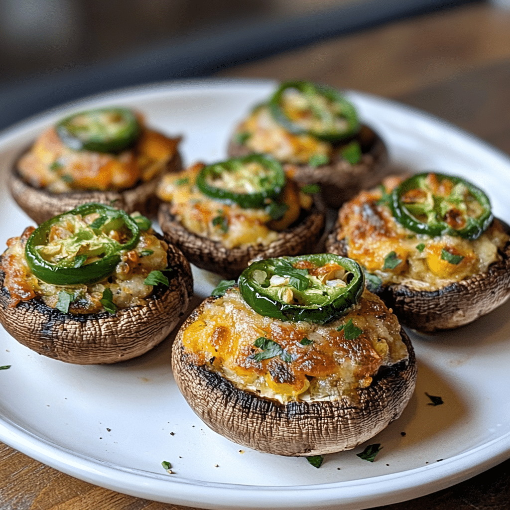 Jalapeno Popper Stuffed Mushrooms