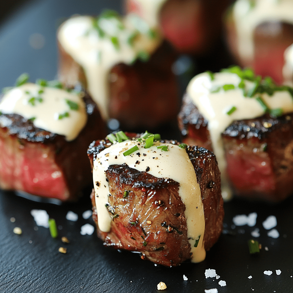 Garlic Butter Steak Bites with Parmesan Cream Sauce