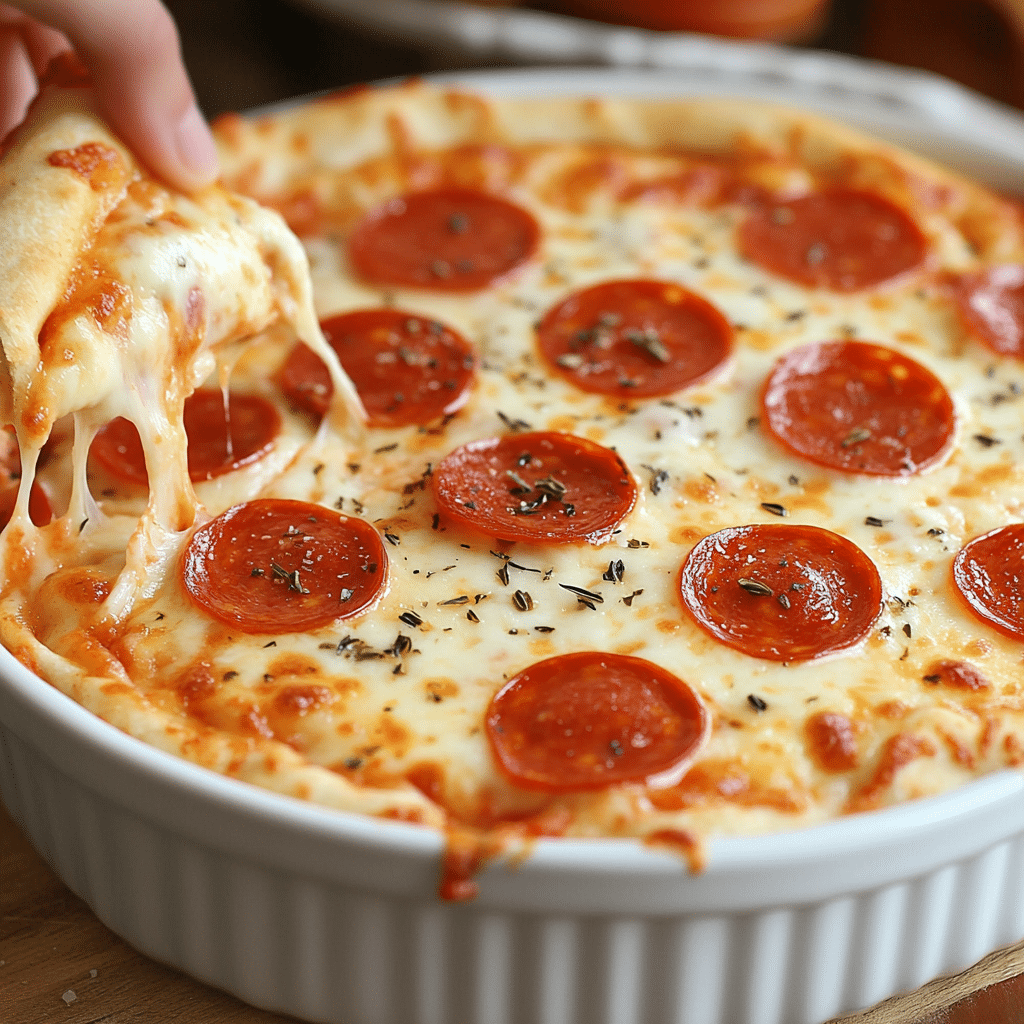 Pepperoni and Cream Cheese Pizza Dip