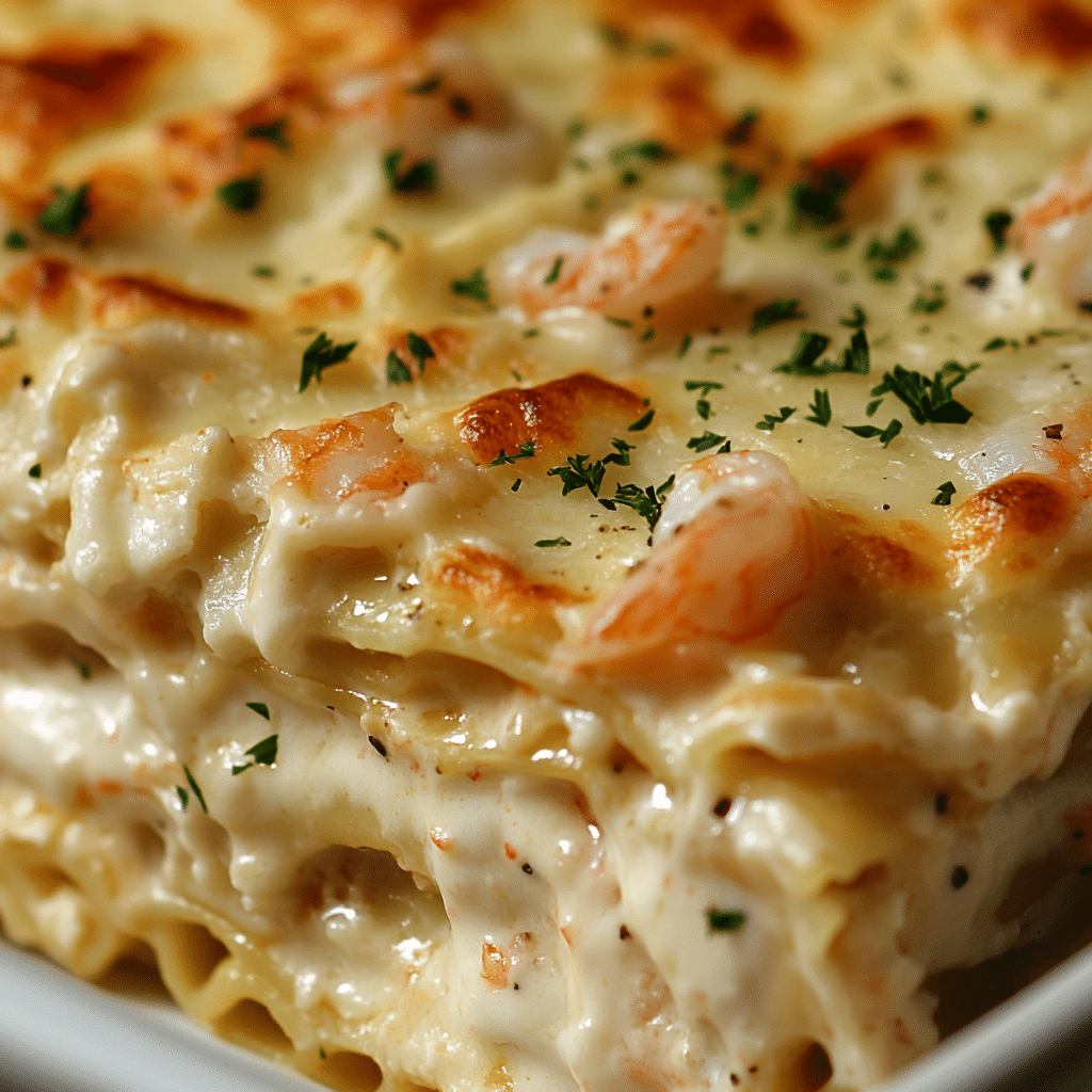 Garlic Butter Shrimp Scampi Lasagna