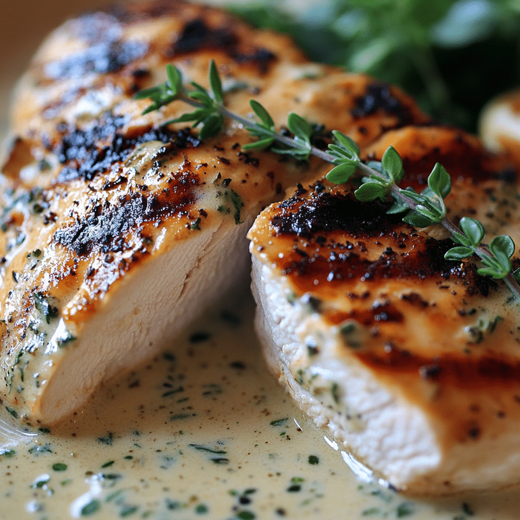 Chicken with Boursin Sauce with Garlic and Fine Herbs