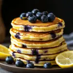 Lemon Blueberry Sourdough Protein Pancakes