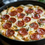 Pepperoni and Cream Cheese Pizza Dip