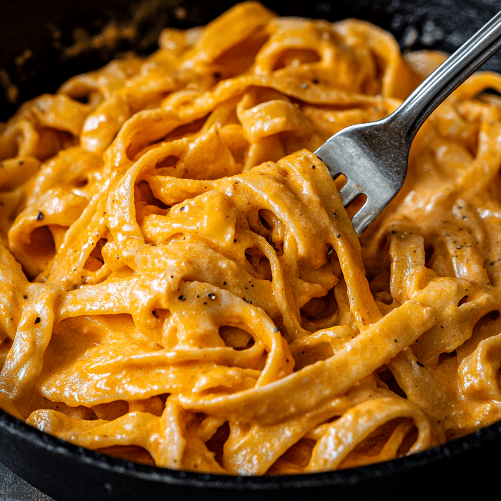 Creamy Red Pepper Alfredo Pasta (Keto & Low-Carb)