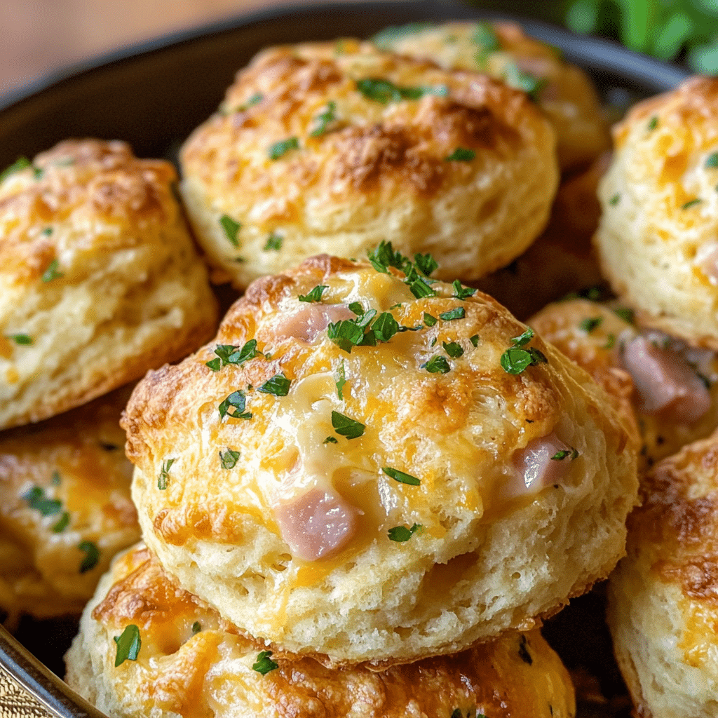 Ham and Cheese Butter Swim Biscuits Recipe