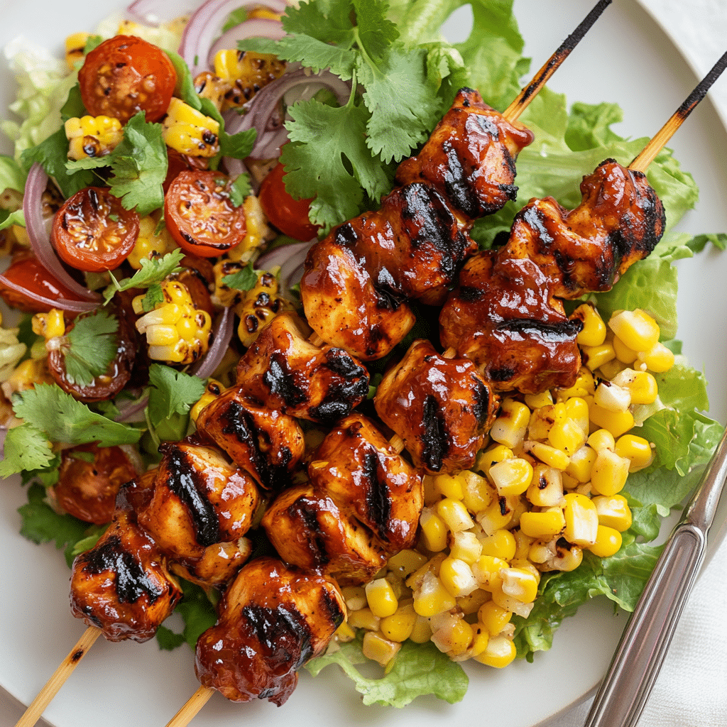 BBQ Chicken Skewer Salad