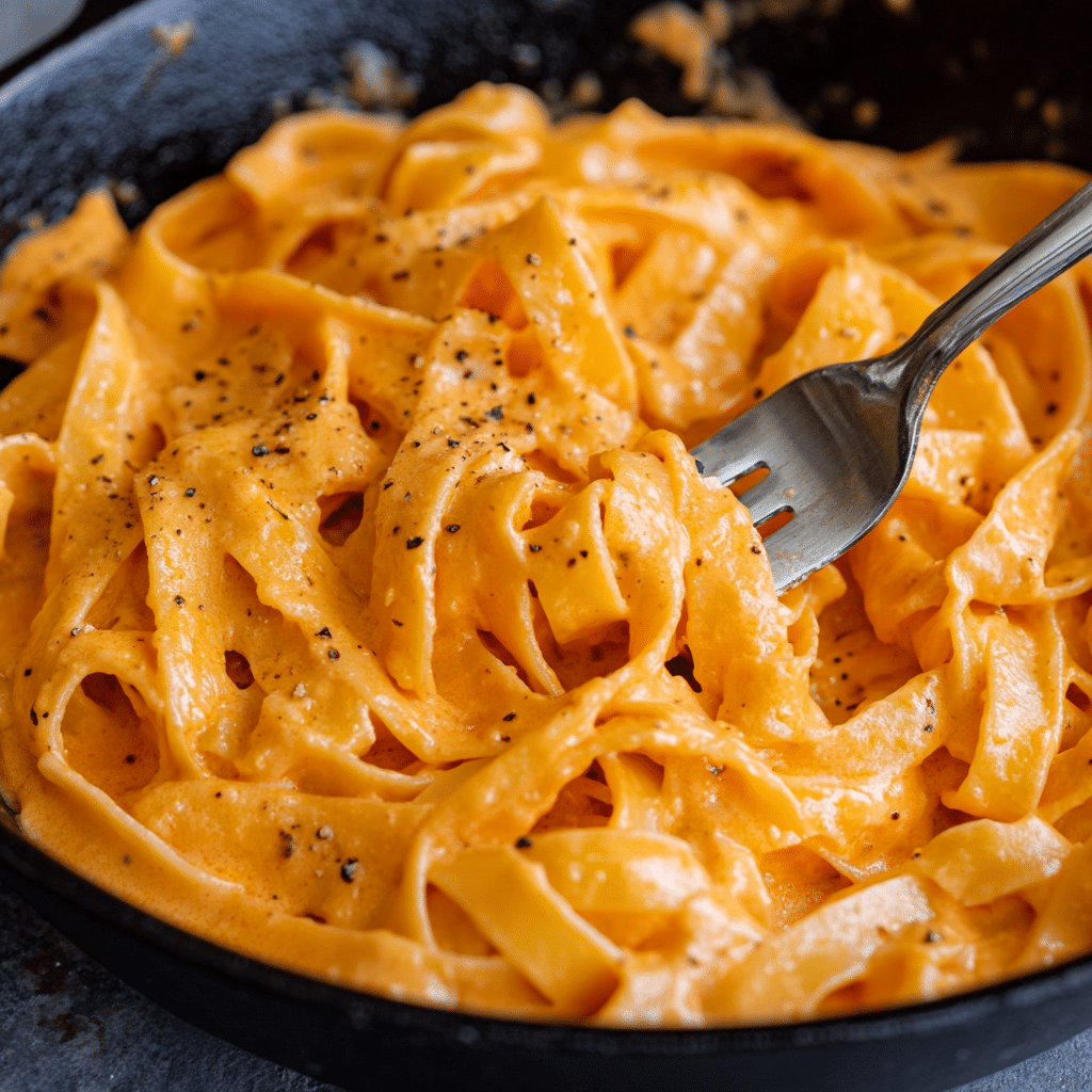 Creamy Red Pepper Alfredo Pasta (Keto & Low-Carb)