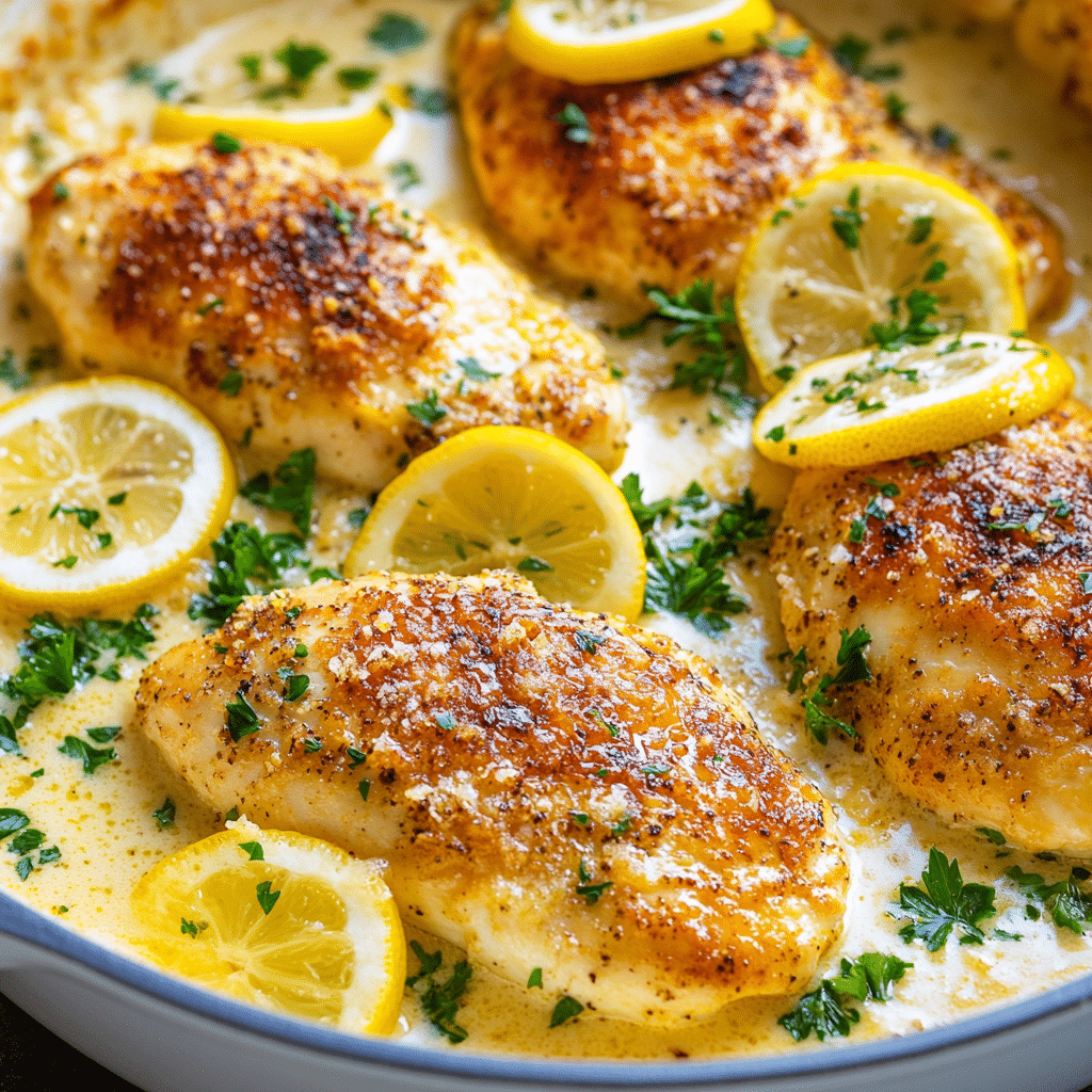 Parmesan Crusted Chicken with Lemon Butter Sauce