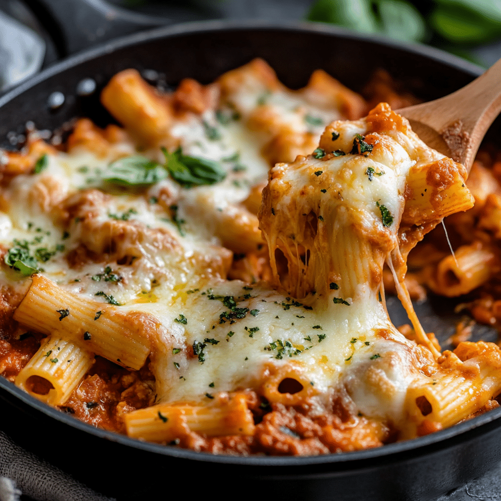 Chicken Parmesan Pasta Skillet