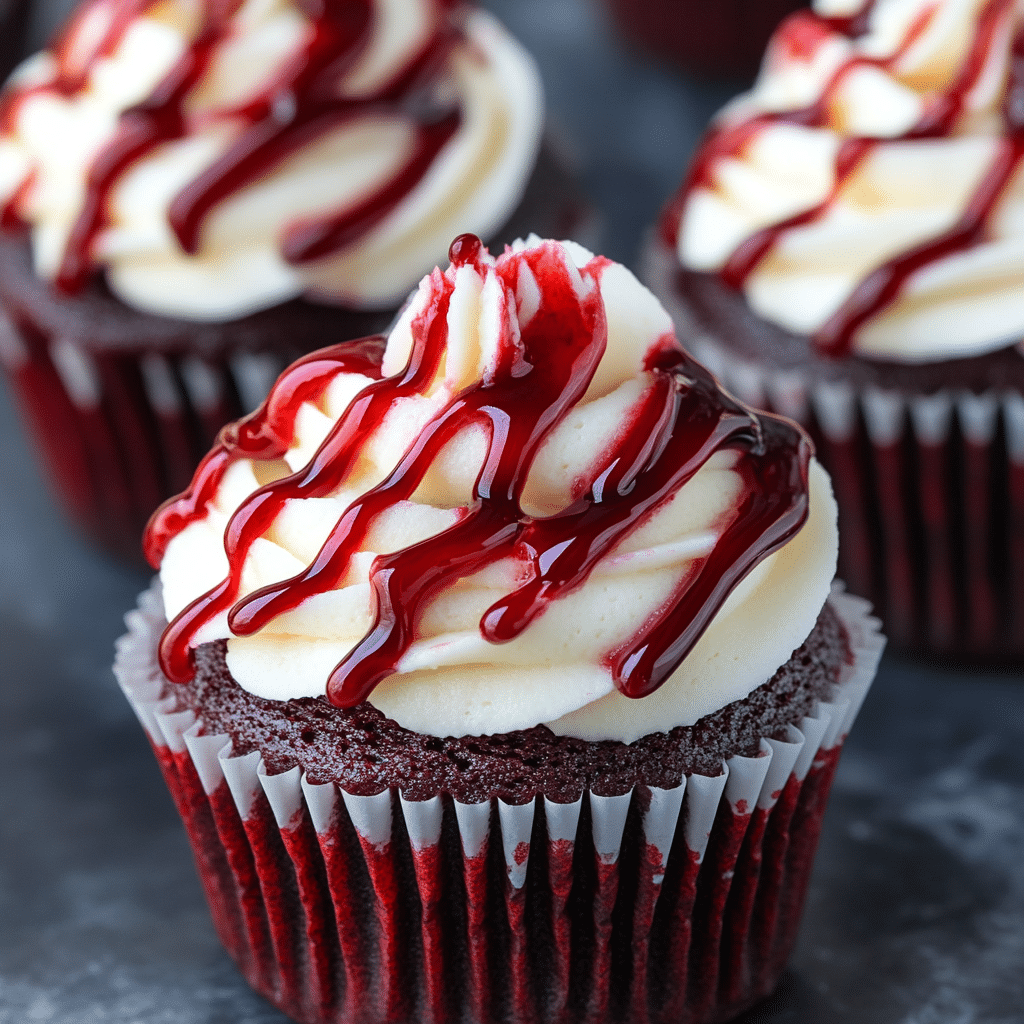 Bloody Red Velvet Cupcakes