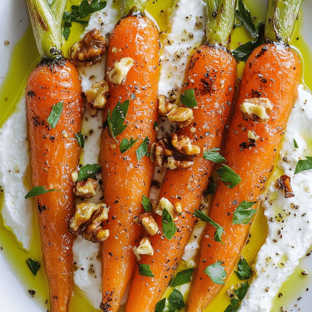 Roasted Carrots with Whipped Ricotta and Hot Honey