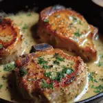 Smothered Boneless Pork Chops in Creamy Garlic Sauce