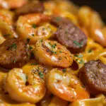 Cajun Shrimp and Sausage Alfredo Pasta