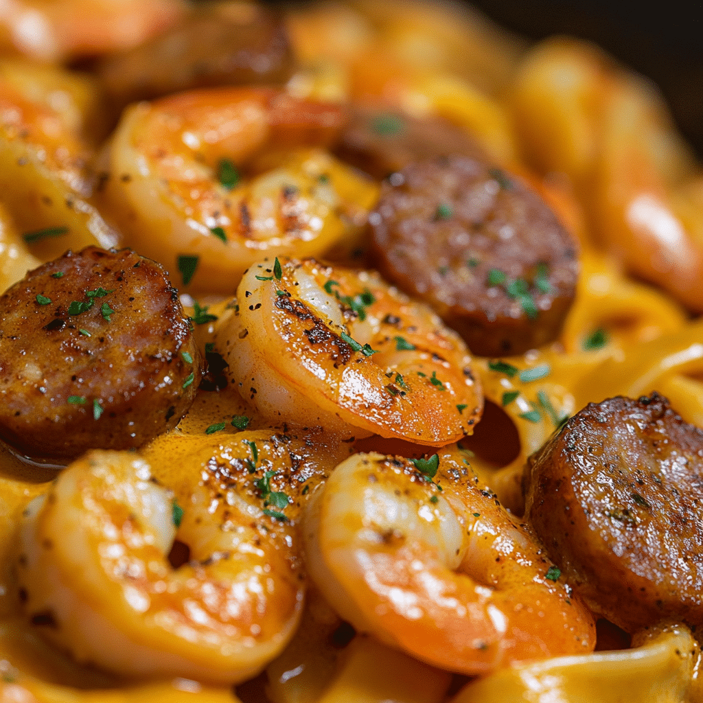 Cajun Shrimp and Sausage Alfredo Pasta