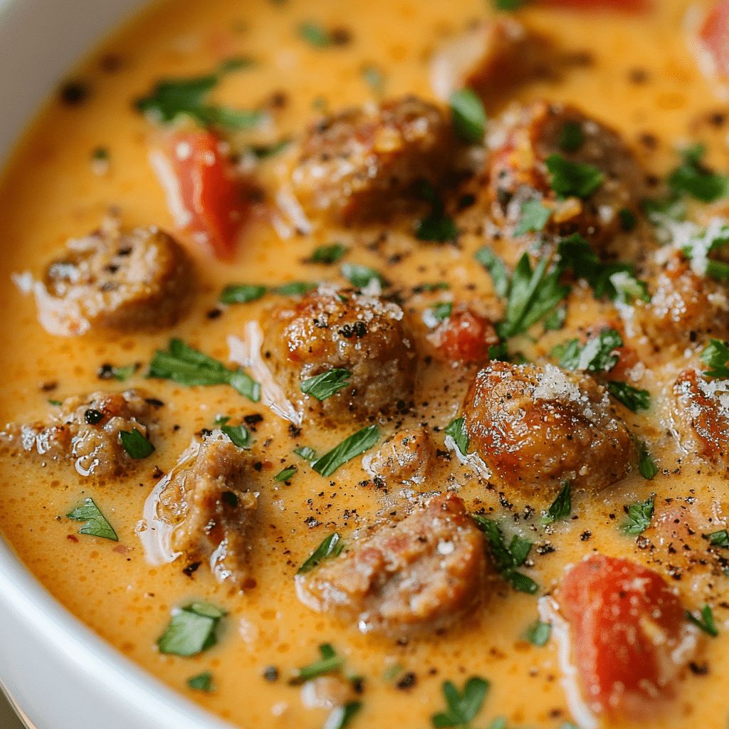 Sausage Parmesan Cream Cheese Soup