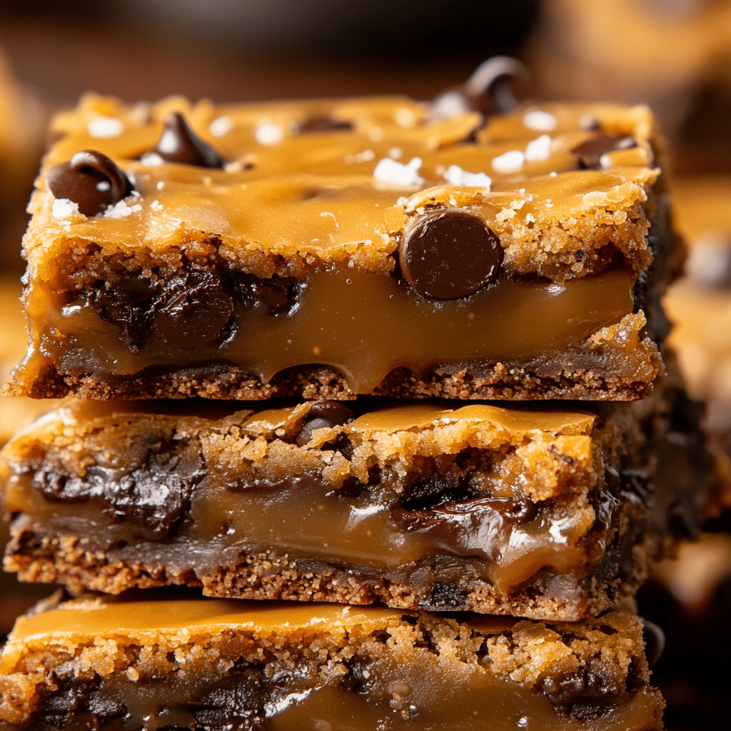 Salted Caramel Chocolate Chip Cookie Bars