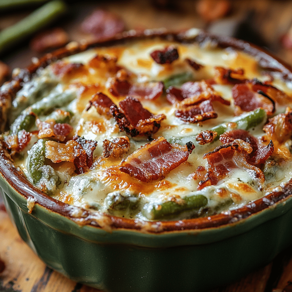 Cream Cheese and Bacon Green Bean Casserole Recipe