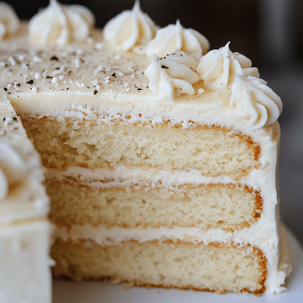 Vanilla Bean Cake with Strawberry Cream Cheese Frosting