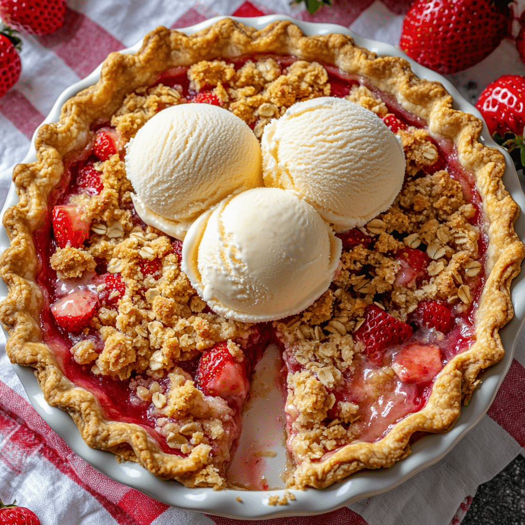 Strawberry-Almond Crumble Pie