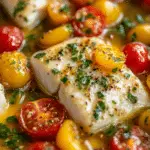 Pan-Seared Cod in White Wine Tomato Basil Sauce Recipe