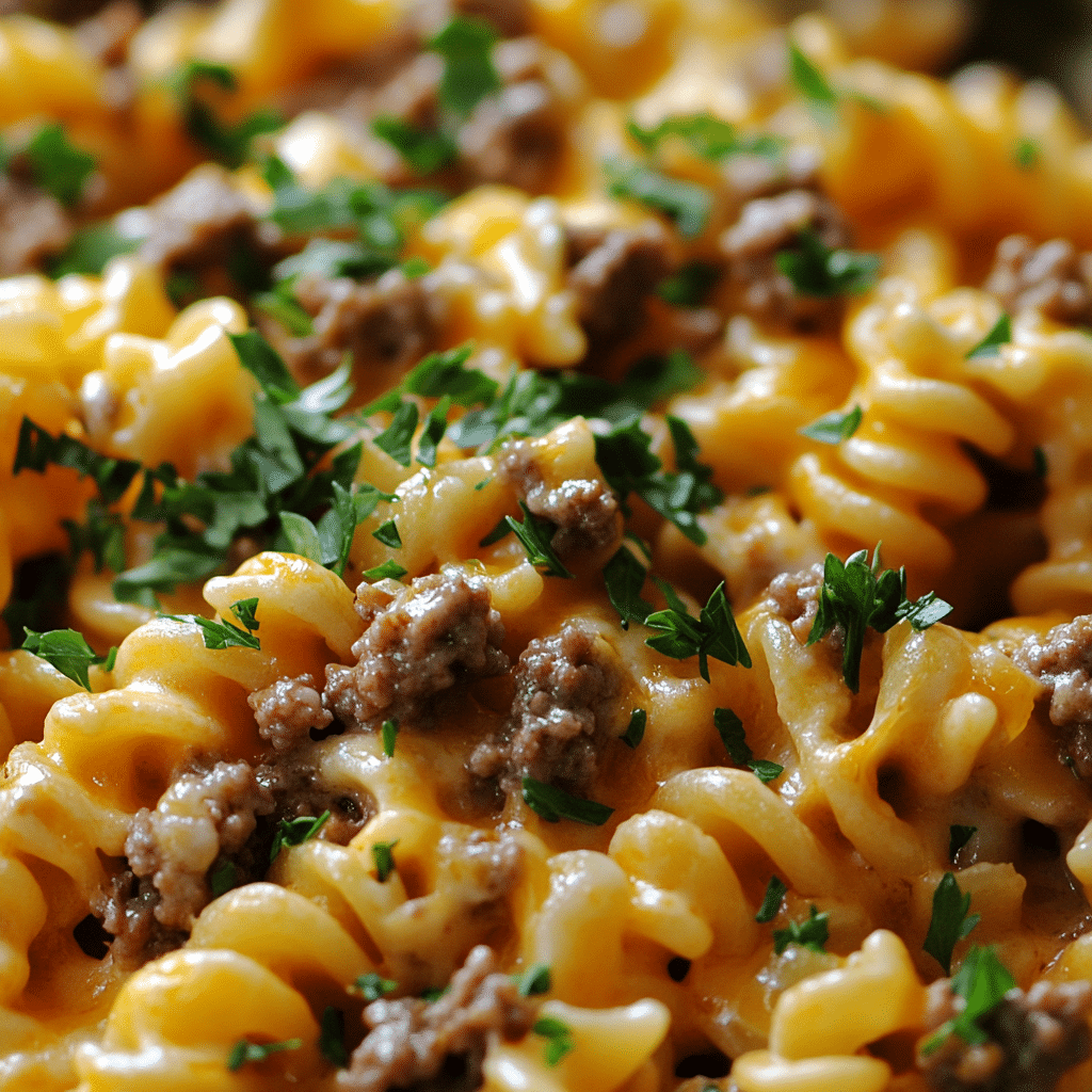 Cheesy Sloppy Cheeseburger Pasta Recipe