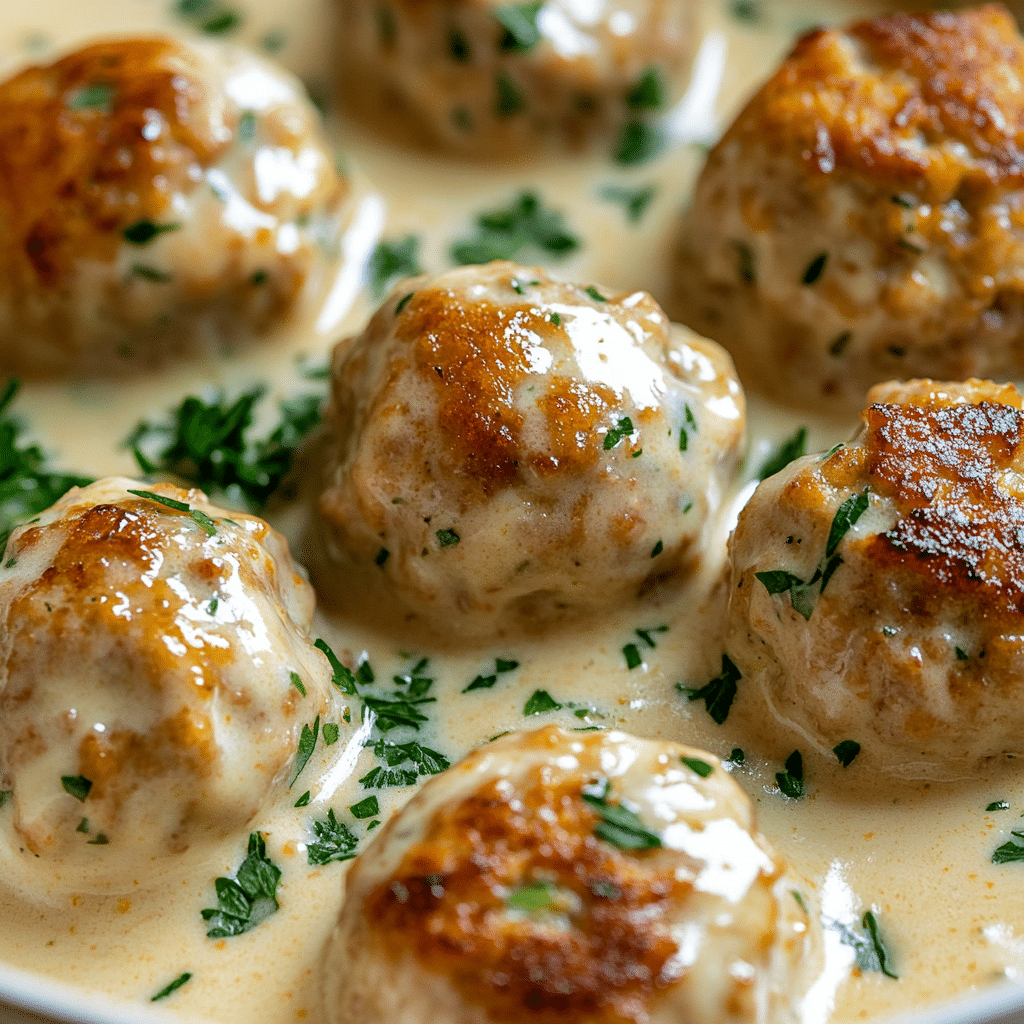 Creamy Spinach Turkey Meatballs