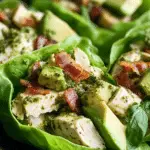 Pesto Chicken and Avocado Bacon Salad Wraps