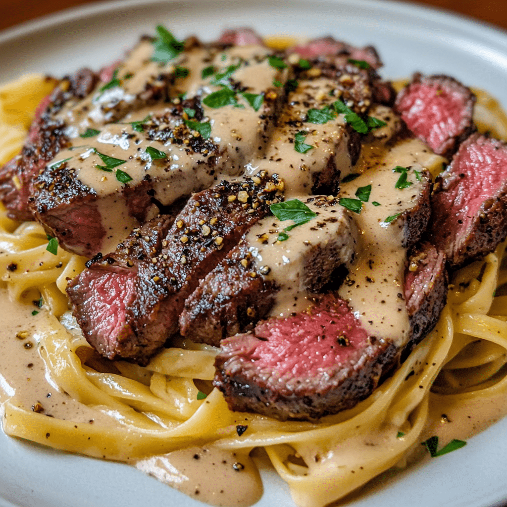 Spicy Cream Pasta Steak