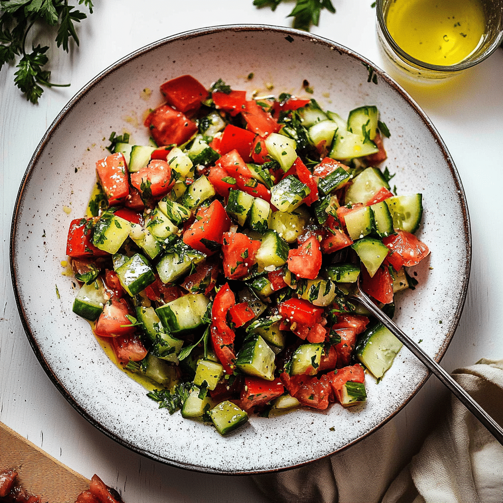 Shirazi Salad (Persian Cucumber Tomato Salad)