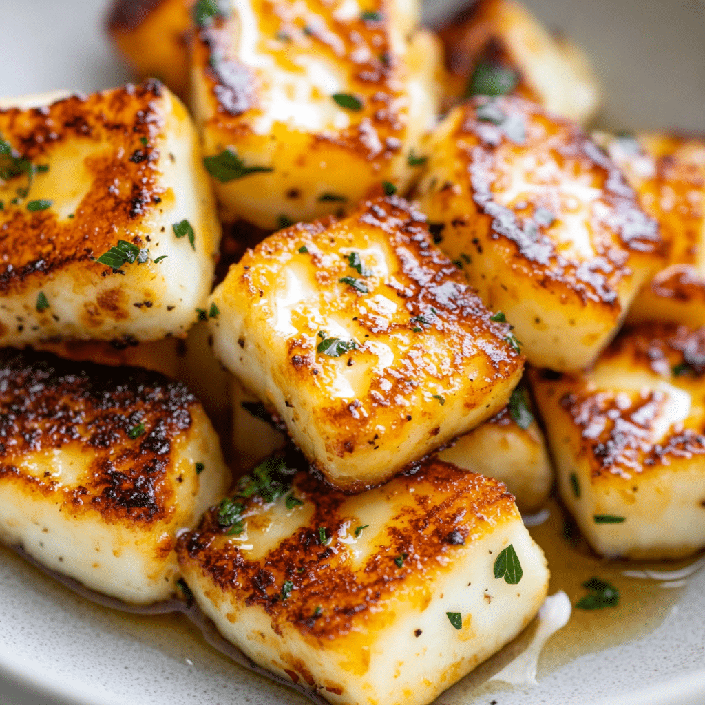 Crispy Air-Fried Halloumi with Honey Drizzle