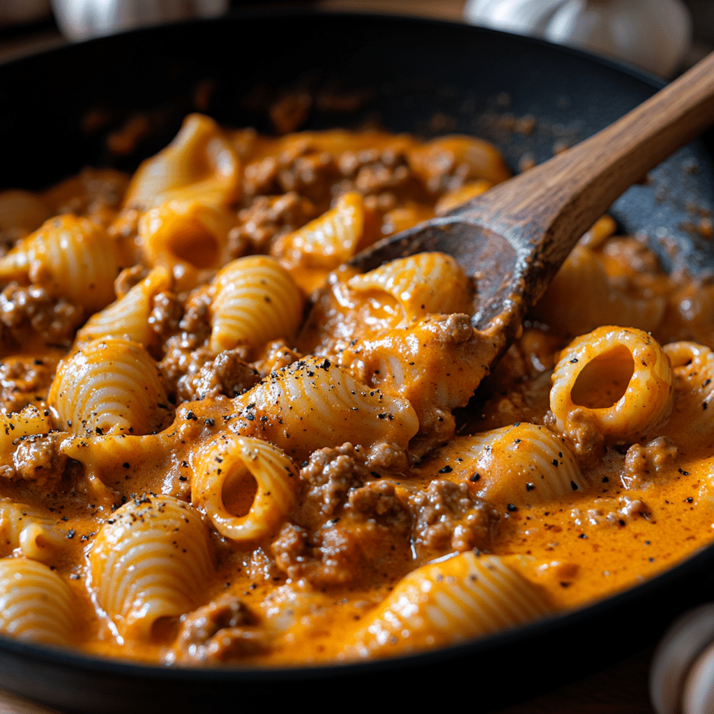 Creamy Beef and Shells