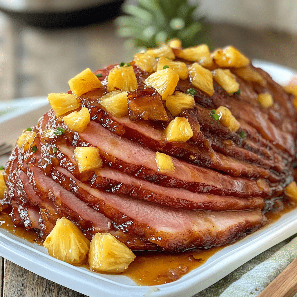 Crock Pot Brown Sugar Pineapple Ham