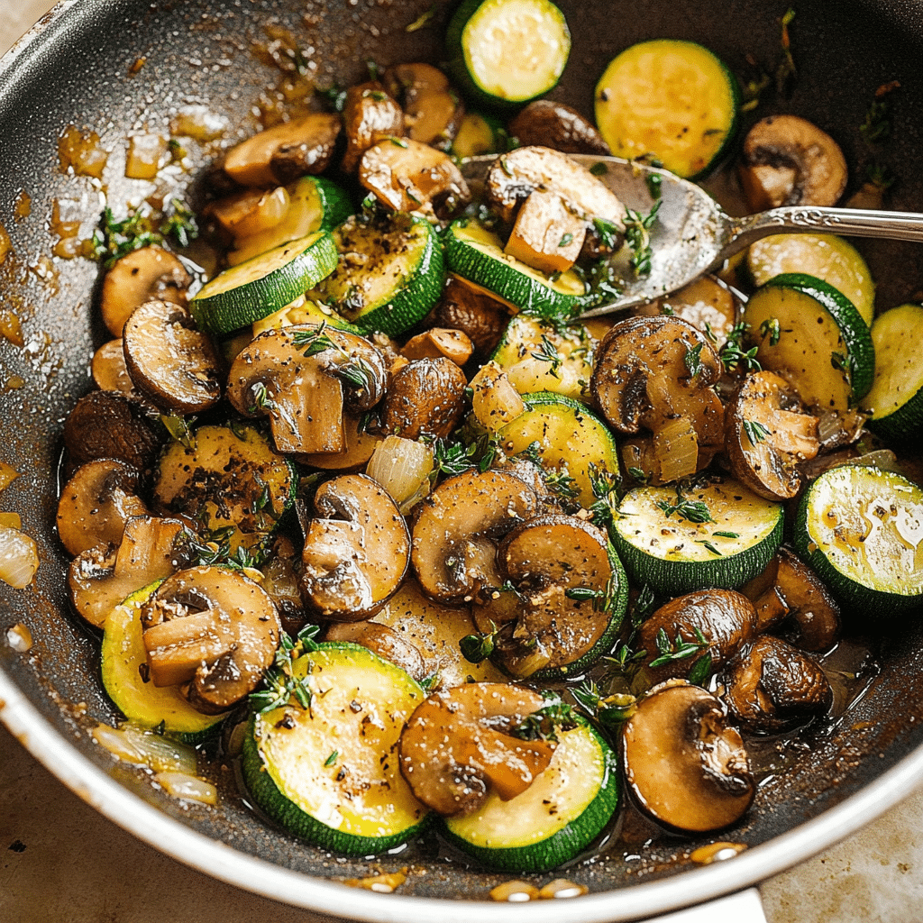 Skillet Zucchini and Mushrooms