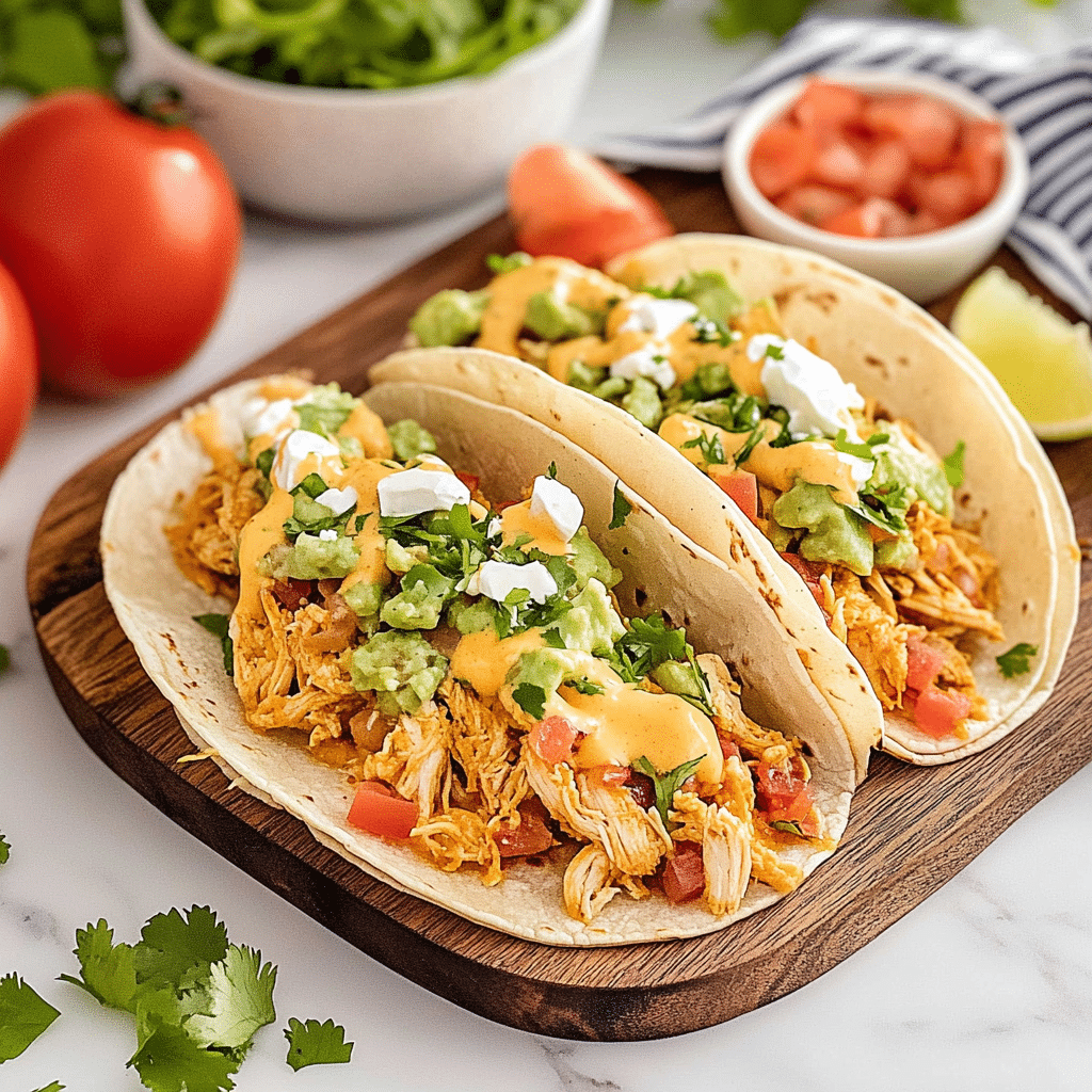 Queso Chicken Tacos