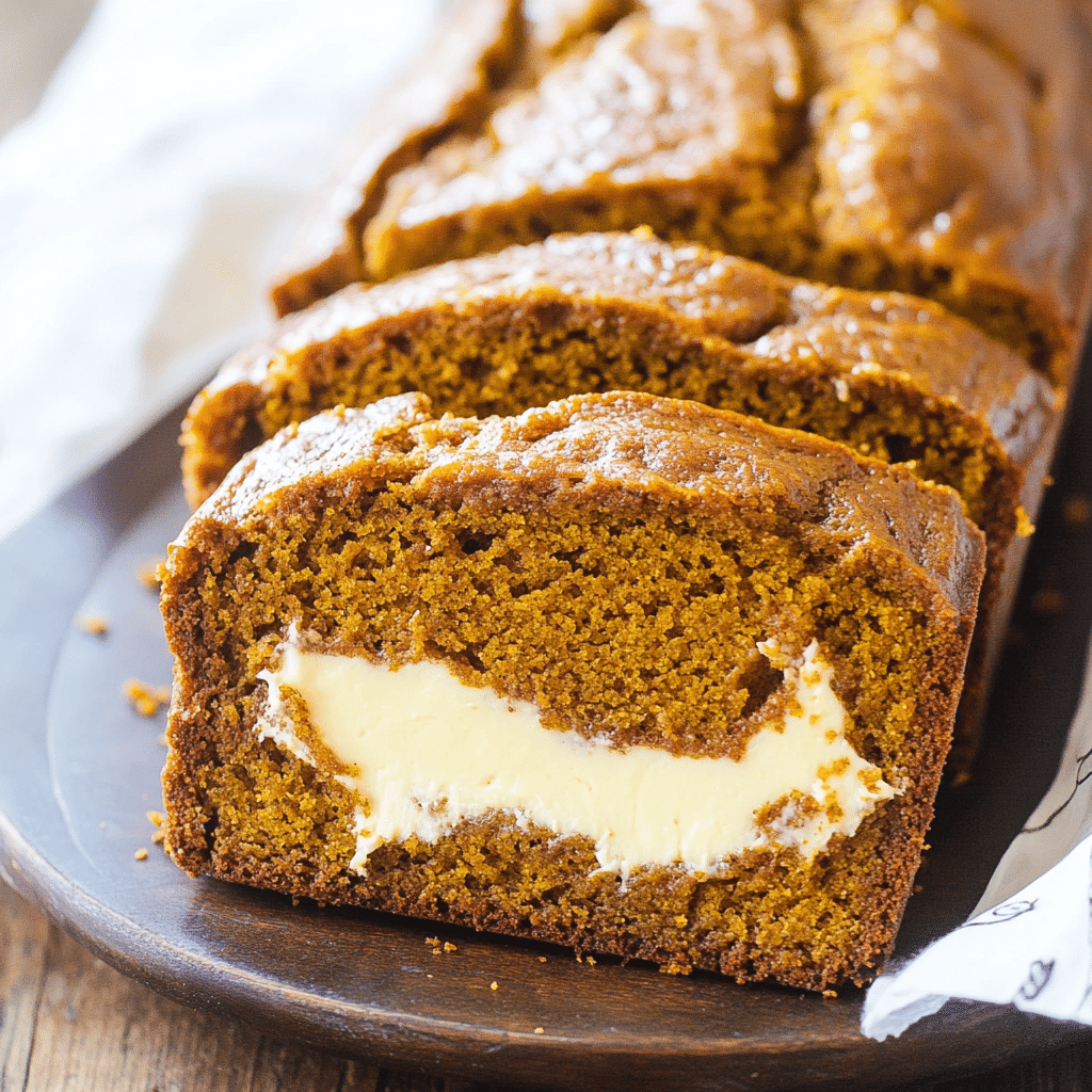 Cream Cheese Filled Pumpkin Bread