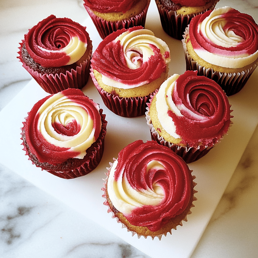 Red Velvet Marble Cupcakes