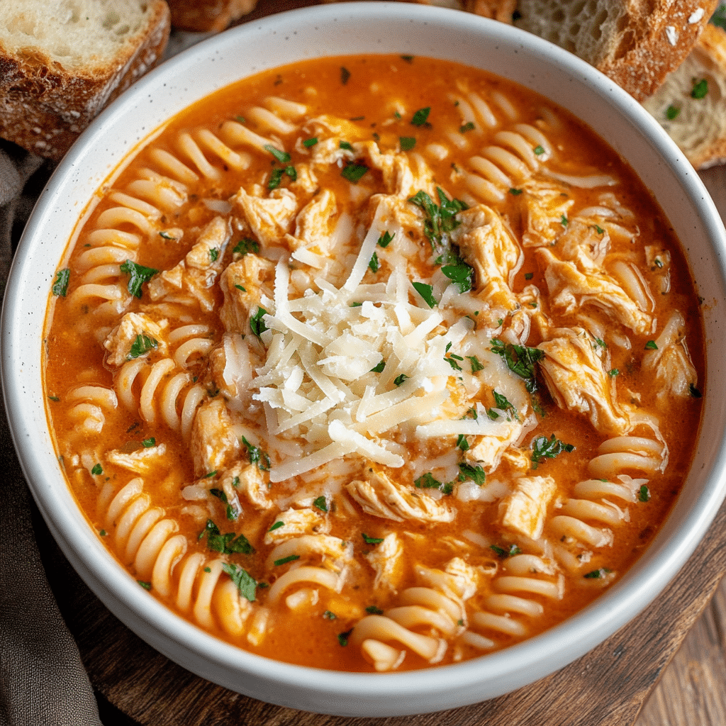 Crockpot Chicken Parmesan Soup