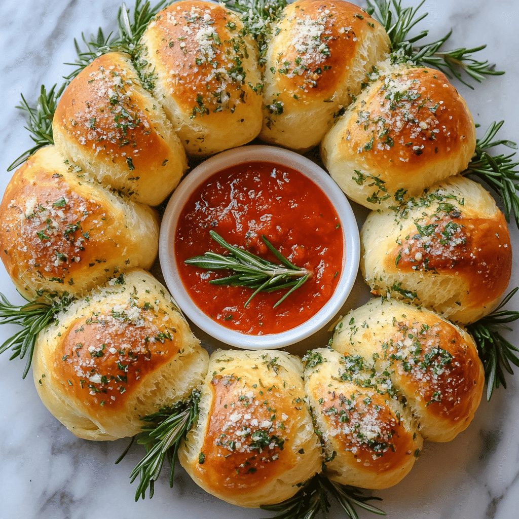 Pull Apart Garlic Bread Wreath