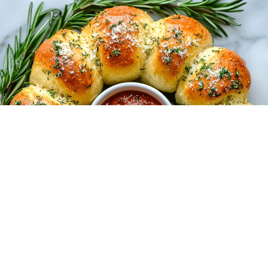 Pull Apart Garlic Bread Wreath