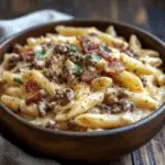 Loaded Bacon Cheeseburger Alfredo Pasta