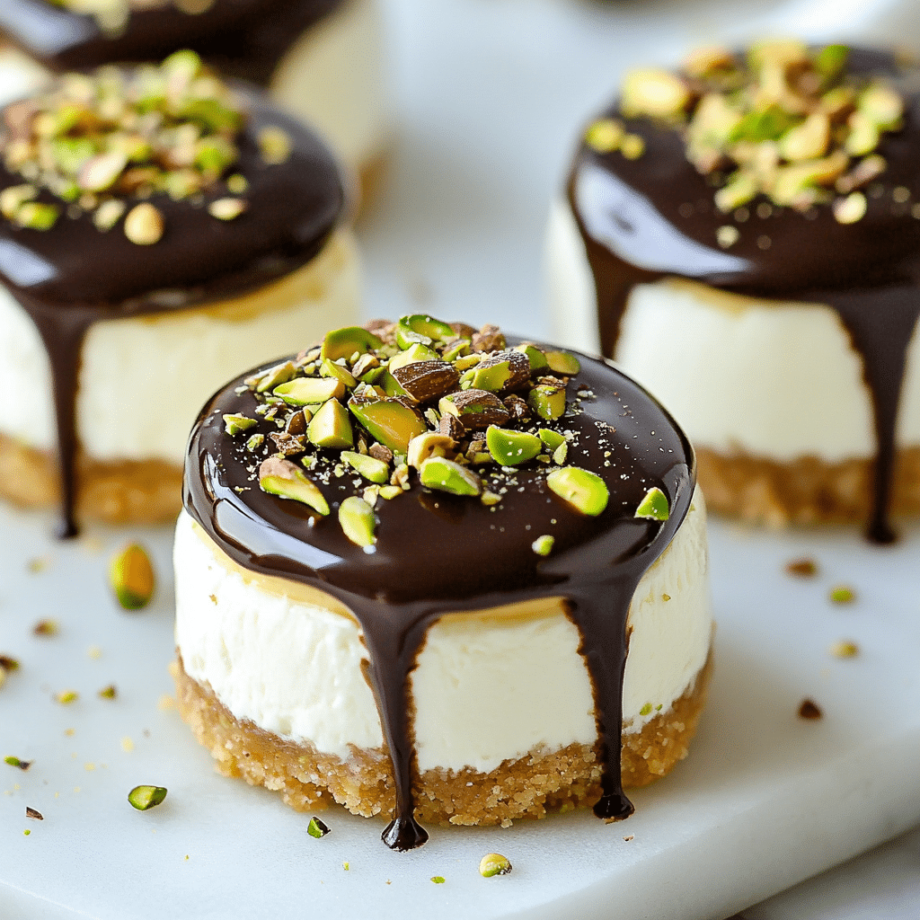 Mini Pistachio and Coffee Cheesecakes