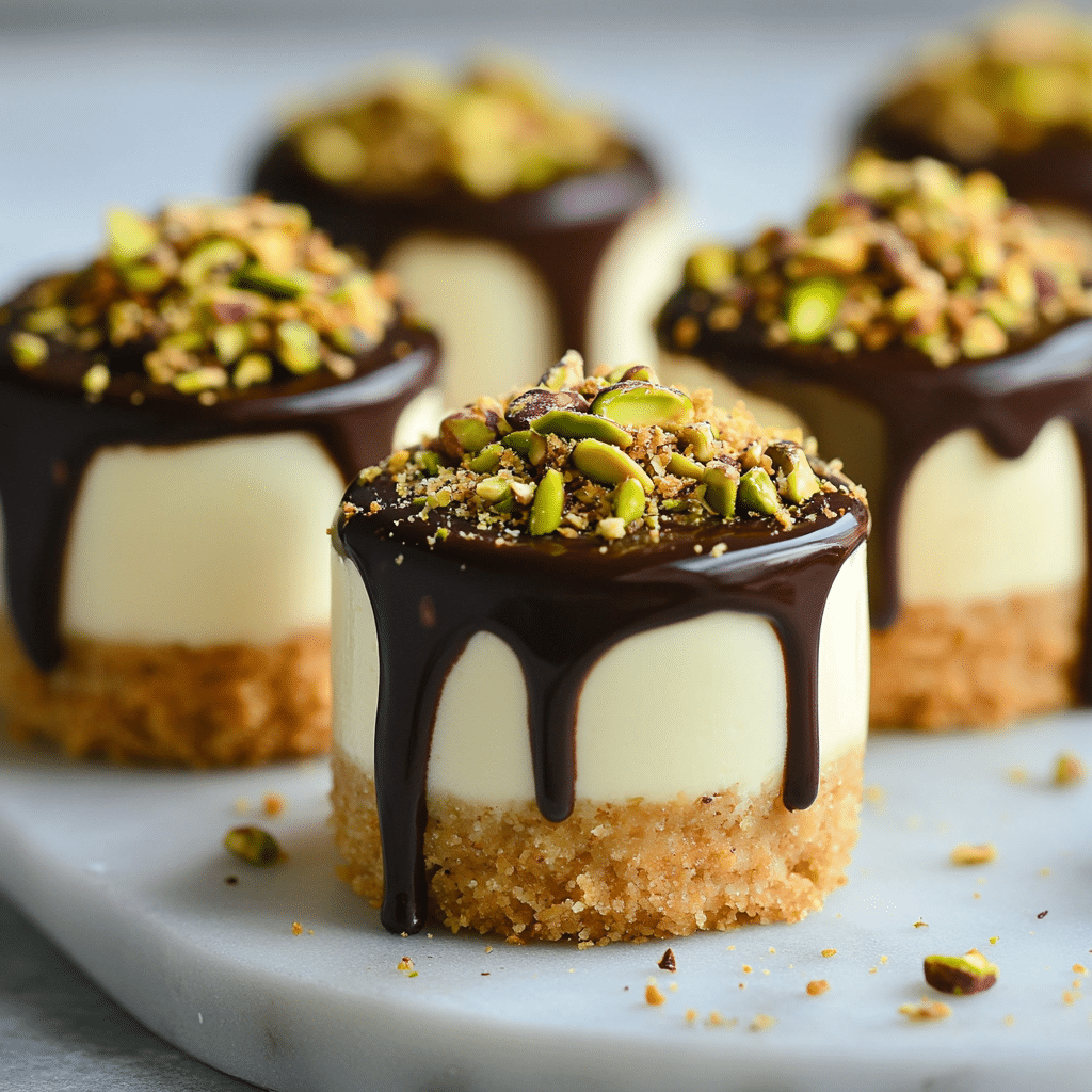 Mini Pistachio and Coffee Cheesecakes