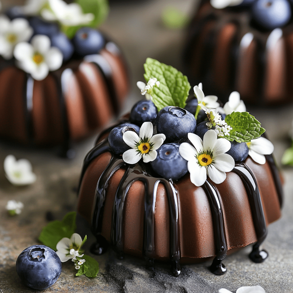 Triple Chocolate Mini Bundt Cakes