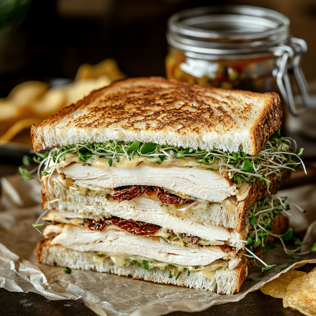 Sun-dried Tomato Pesto Turkey Sandwich.