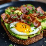 Avocado Bacon and Egg Toasts